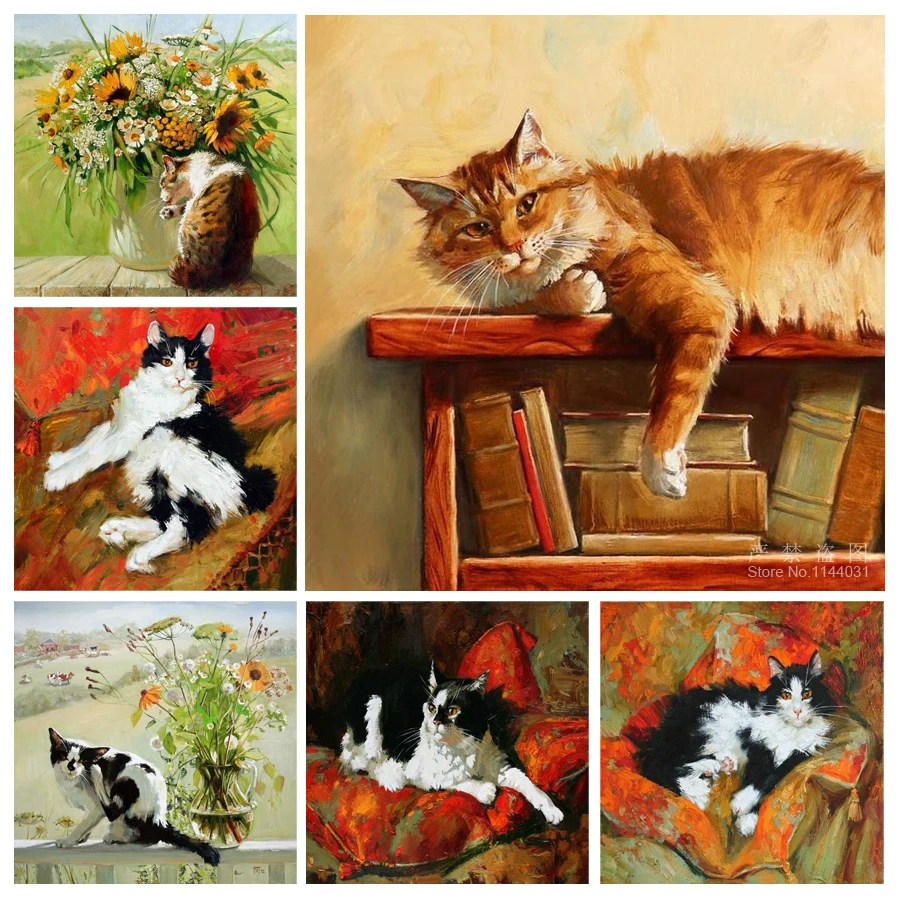 Картина маслом 5D животное Бриллиантовая вышивка кристаллами Квадратные наборы