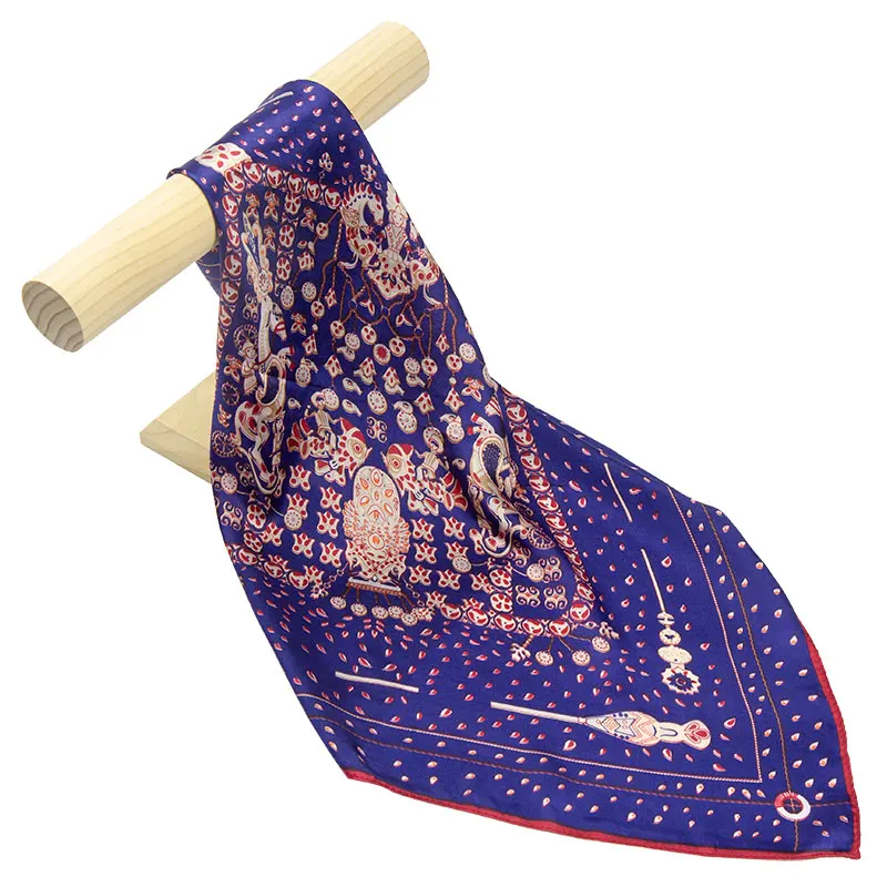 

Natural Silk Scarf Women Bandana Female Horse Fish Hair Scarf for Women Top Silk Headband Fashion Women's Square Silk Neck Scarf