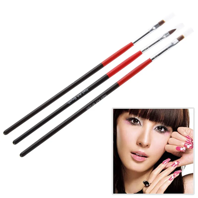 3 шт. кисти для маникюра и педикюра|professional nail brushes|nail art brushnail design brush |