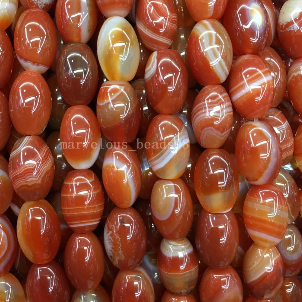 

Free Shipping Beautiful Jewelry 8x12mm Stunning Red Onyx Carnelian Rice Loose Beads 15.5" G8079