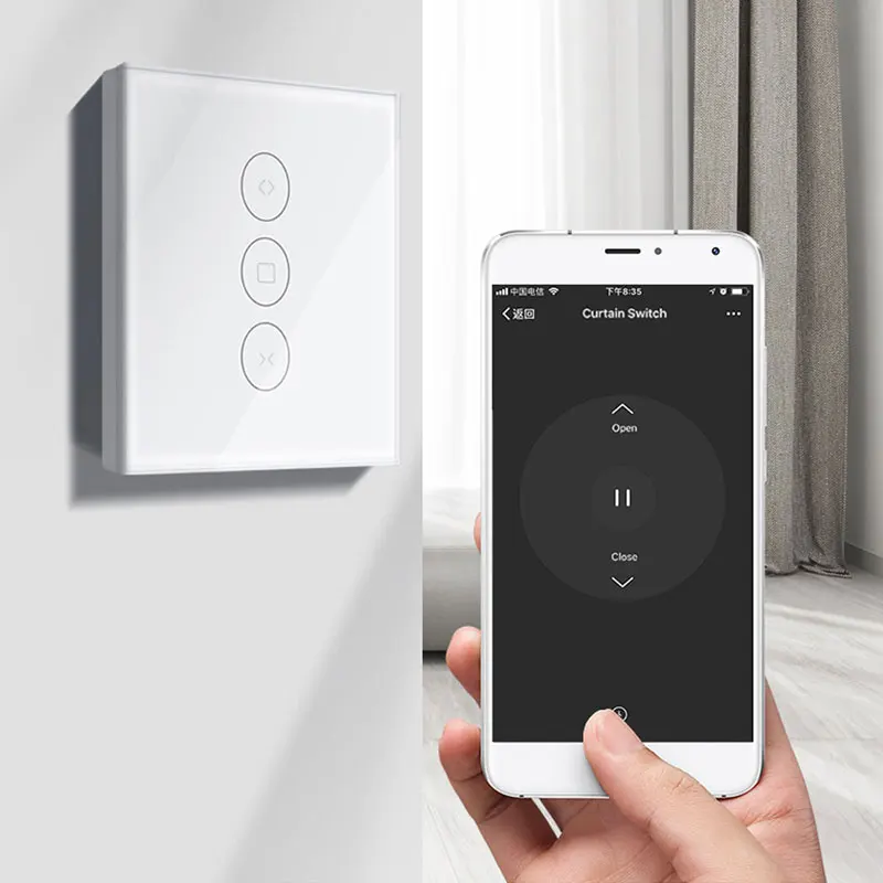 Tuya Smart life Wi-Fi шторы Жалюзи Настенные переключатели приложение управление для электрических штор s двигатель работает с Amazon Alexa echo Google Home