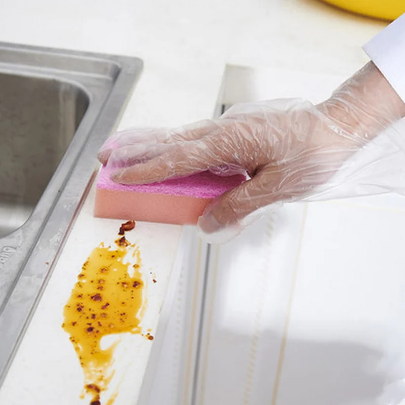 100 шт прозрачные одноразовые перчатки экологически чистые пищевые для ресторана
