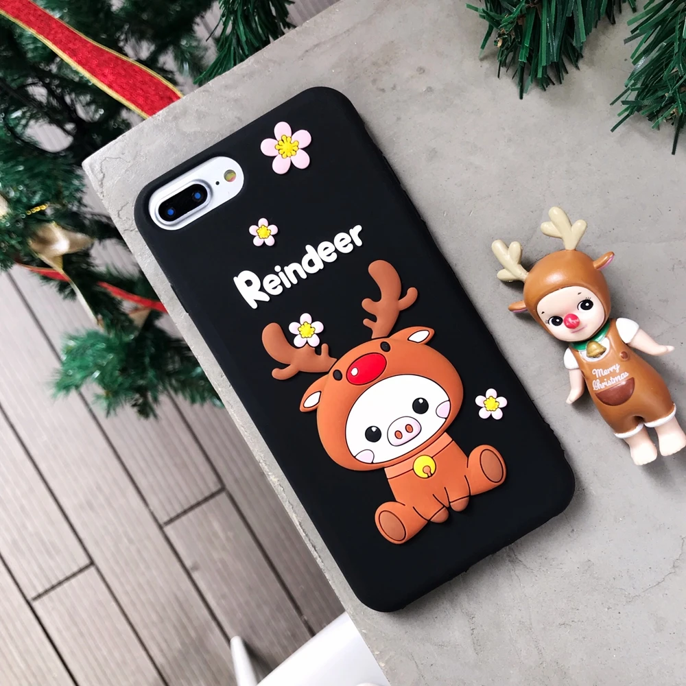 Рождество Стиль для iPhone X Case силиконовый мягкий чехол мобильного телефона c Милая