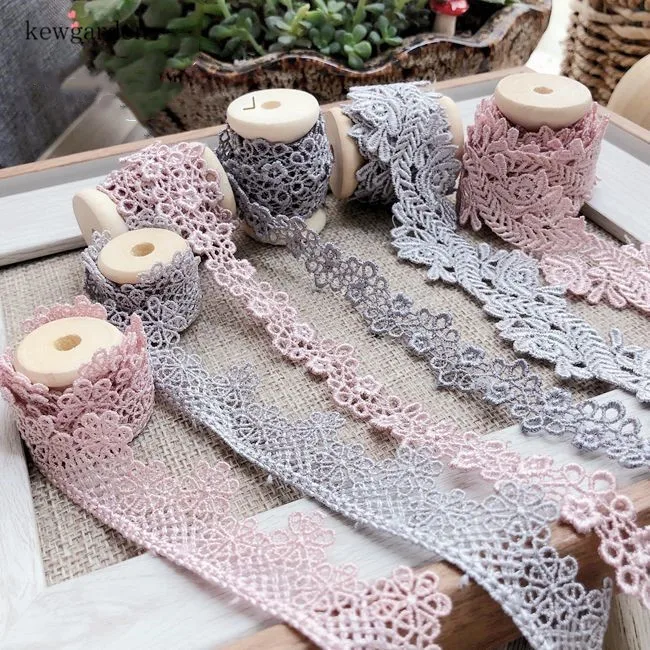 Kewgarden Hollow Jacquard Water Soluble Hollow Lace Handmade Tape DIY Clothing Dress Laciness Ribbon Webbing 2 Meters