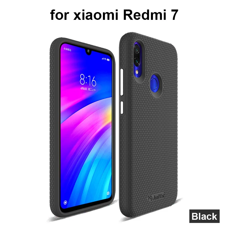 Черный Роскошные противоударные Чехлы toyko X Guard для Xiaomi Redmi 7, защитный бампер, Жесткий ПК, мягкий ТПУ, 2 в 1, защитный чехол для телефона - Цвет: Черный