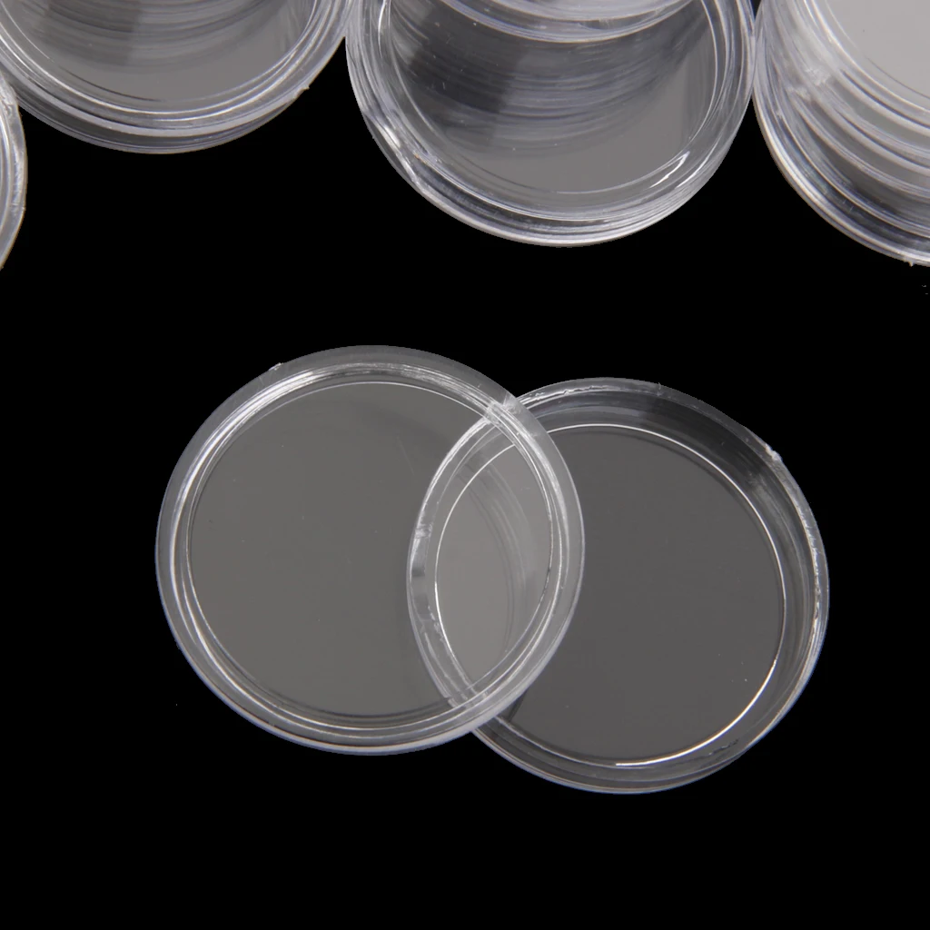 100 Boxed Round Transparent Coin Capsules Case Color 45mm | Дом и сад