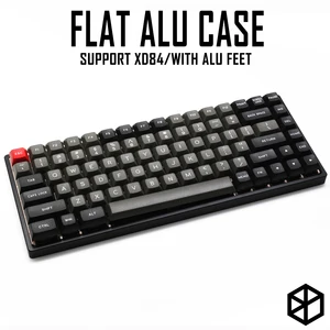 anodized aluminium flat case with metal feet for custom mechanical keyboard black siver grey colorway for xd84 75 free global shipping