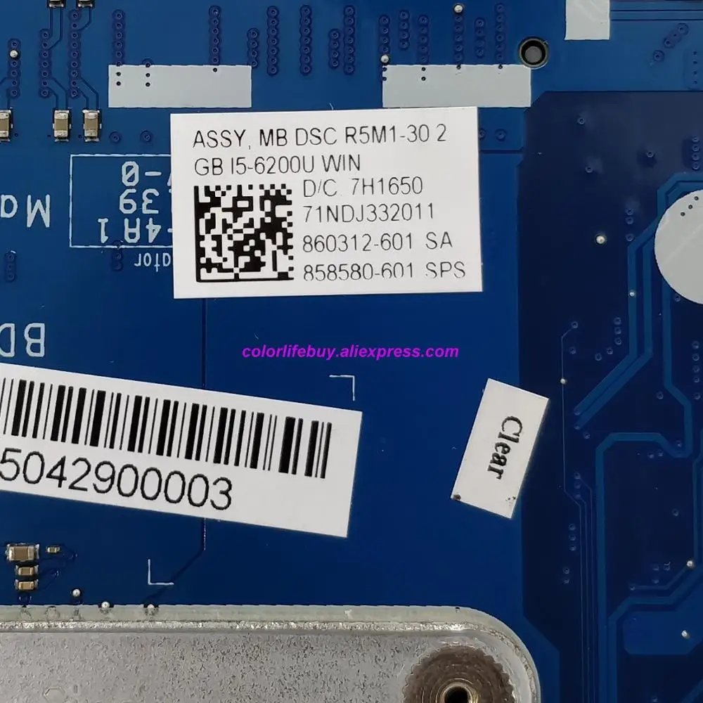 Для hp 250 G5 858580-601 858580-001 аккумулятор большой емкости BDL50 LA-D704P w R5M1-30/2 ГБ GPU i5-6200 Процессор Тетрадь Материнская плата ноутбука тестирование
