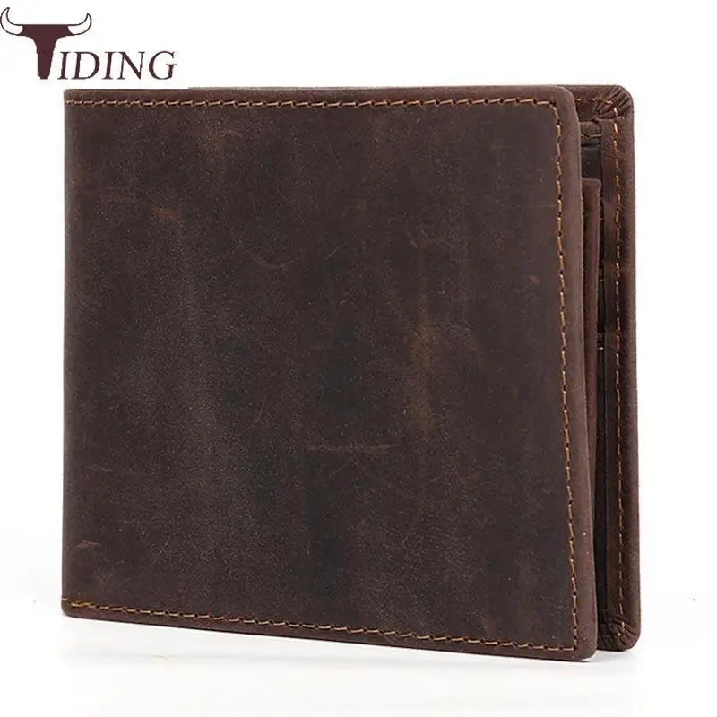 Tiding дизайнерский мужской простой короткий двойной кошелек с карманом для монет