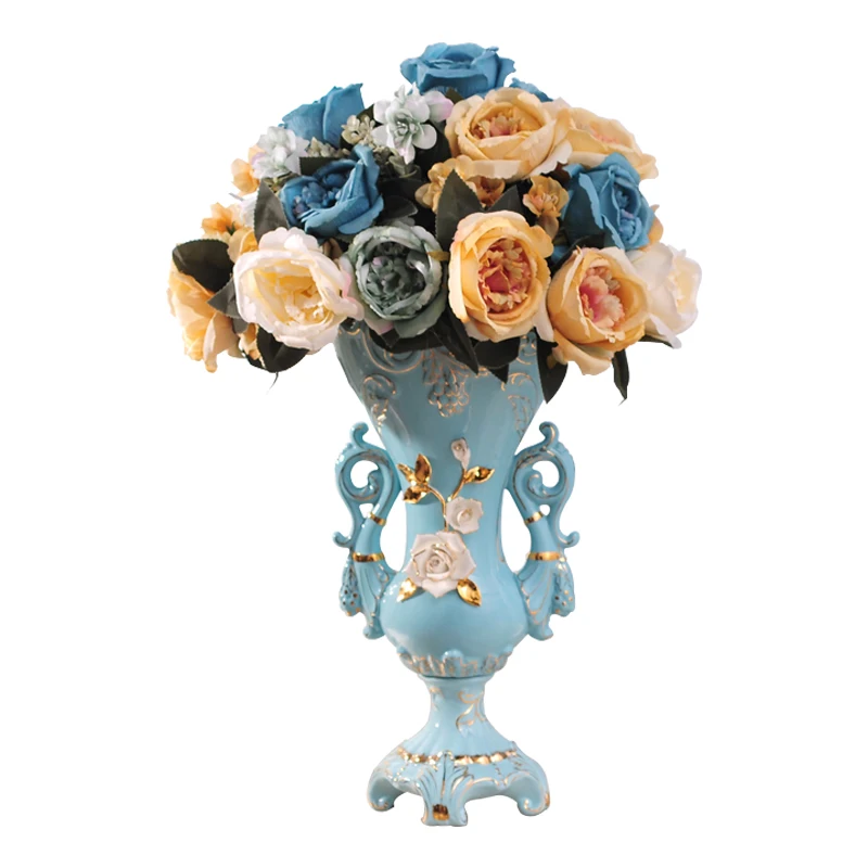 

European style living room TV cabinet floor flower vase is luxurious decoration ceramic decorations, wedding gifts