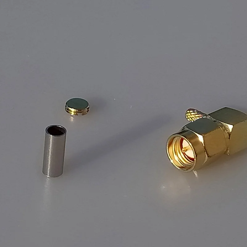 3 шт. позолоченный SMA штекер с прямым углом RF коаксиальный разъем обжимный кабель