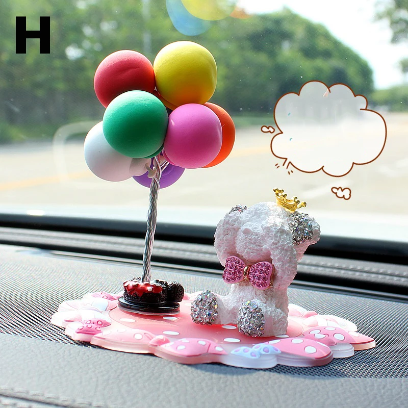 Gypsum Bear Ornament Car Console Decoration Charm Balloon Air Freshener Perfume Interior Decor Crystal Girls Women | Автомобили и