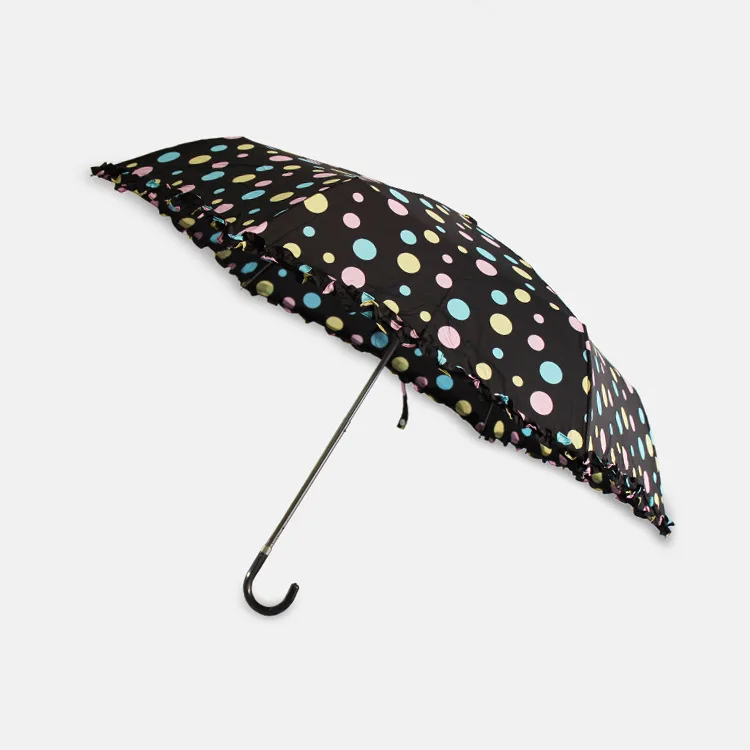 Три складных зонта для дождя креативный кружевной зонт с изогнутой ручкой