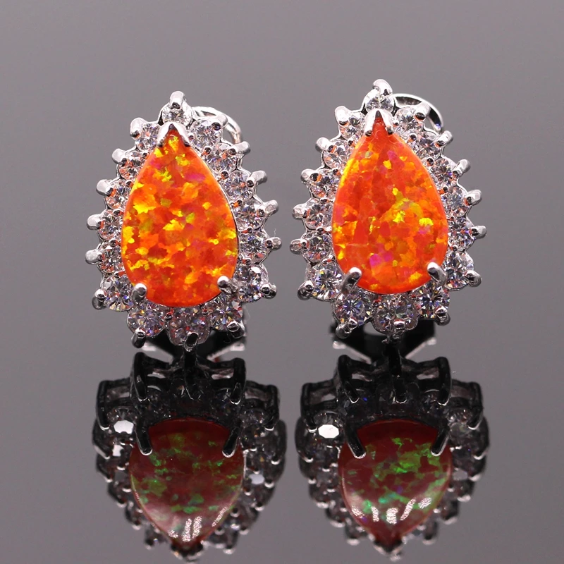 GZJY Модные Ювелирные изделия Белый Розовый огненный опал AAA кубический циркон