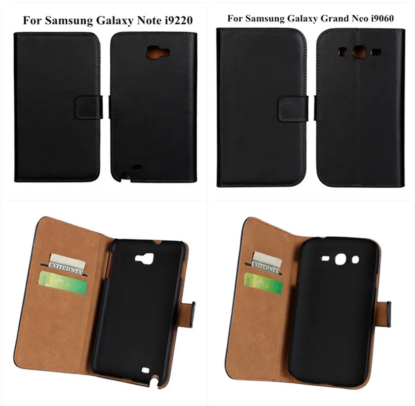 Для samsung Galaxy Note i9220 N7000/Grand Neo i9060 из натуральной кожи чехол кошелек Стиль Чехол-книжка с подставкой для телефона сумка чехол со слотами для карт
