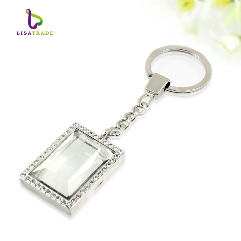 Новинка! Продолговатый фото брелок с медальоном Магнитный стеклянный плавающий