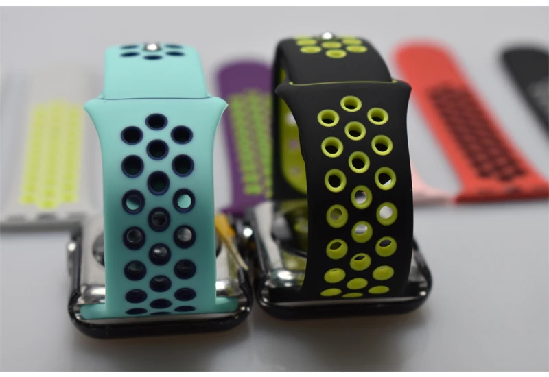 Дышащий силиконовый спортивный ремешок для Apple Watch 5 4 3 2 1 42 мм 38 мм резиновый ремешок для Nike+ Iwatch 5 4 3 40 мм 44 мм