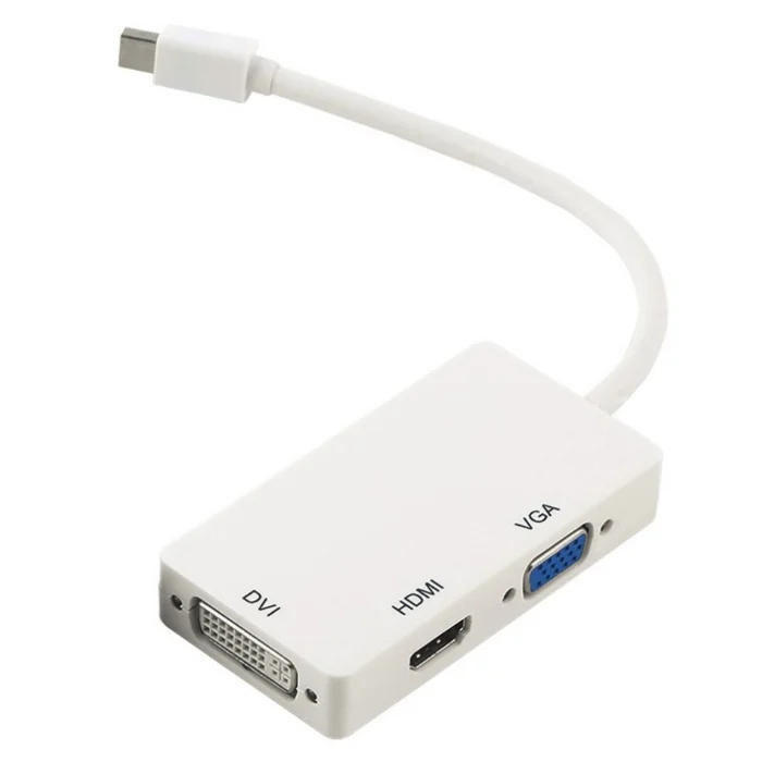 Кабель адаптера KEFU 3-в-1 Mini Displayport DP Thunderbolt к HDMI DVI VGA | Компьютеры и офис
