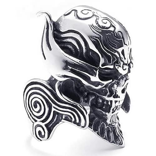 Men's Fashion Punk Gothic Jewelry Skull Warrior Helmet Stainless Steel Band Ring | Украшения и аксессуары