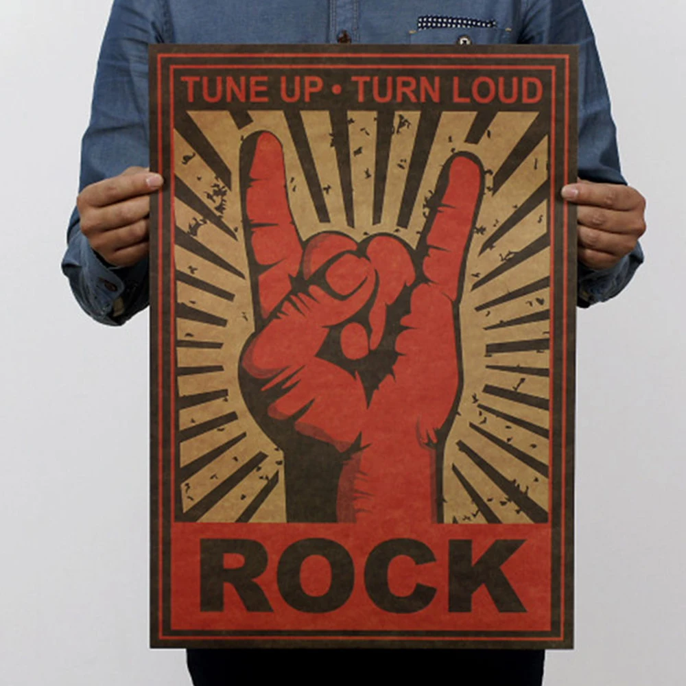 Винтажный фон из крафт бумаги с музыкальным рок постером звездная картина для