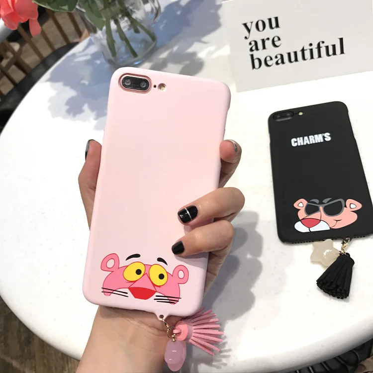 Розовый Леопардовый милый мультяшный чехол для телефона apple iphone 6s Plus чехлы iPhone 7 8 6