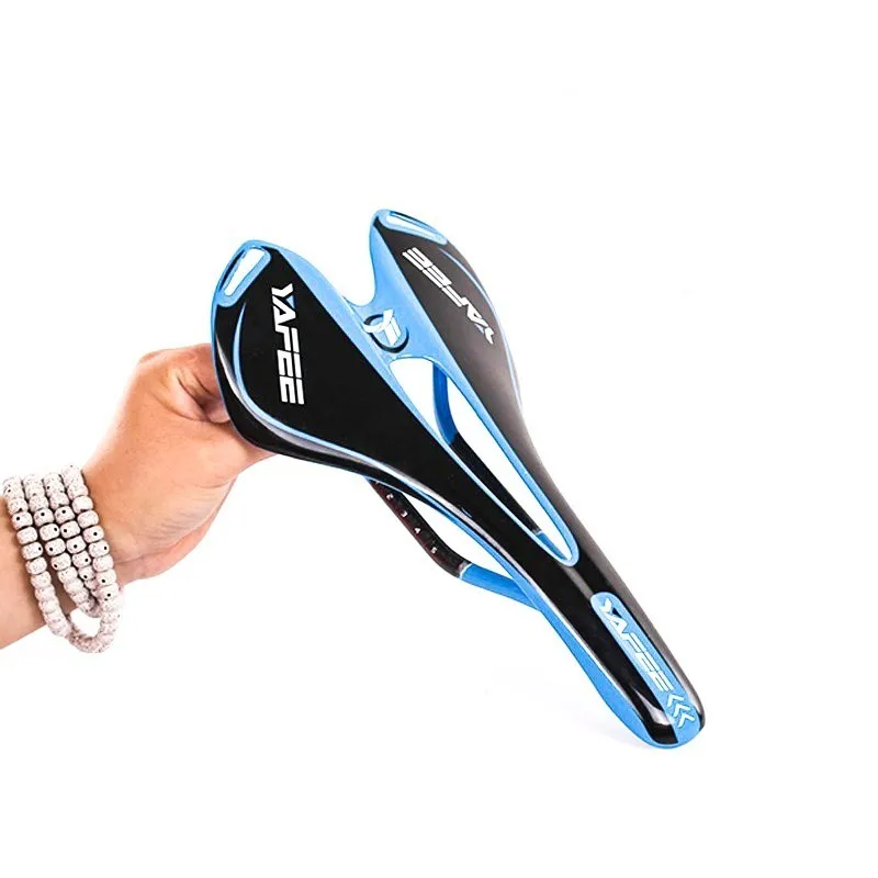 2019New Carbon Bike Seat Cushion Lightweight Bicycle Saddle Cycling Road Mountain Bike Seat Bicycle Accessories - Цвет: Blue