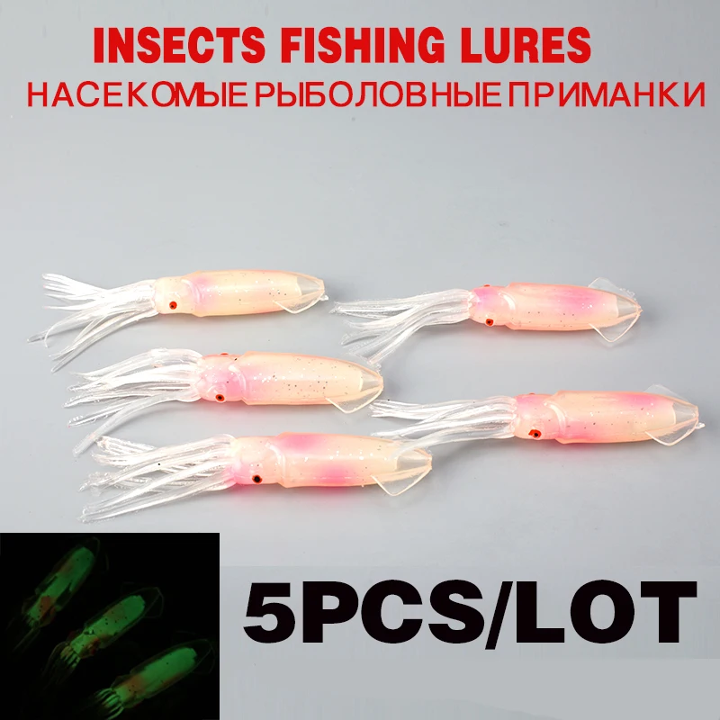 Приманка в виде кальмара Pesca 5 шт./лот 12 см г рыболовная приманка светящаяся