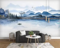 beibehang 2018 high quality three dimensional personality fashion papel de parede wallpaper new chinese ink landscape wall paper