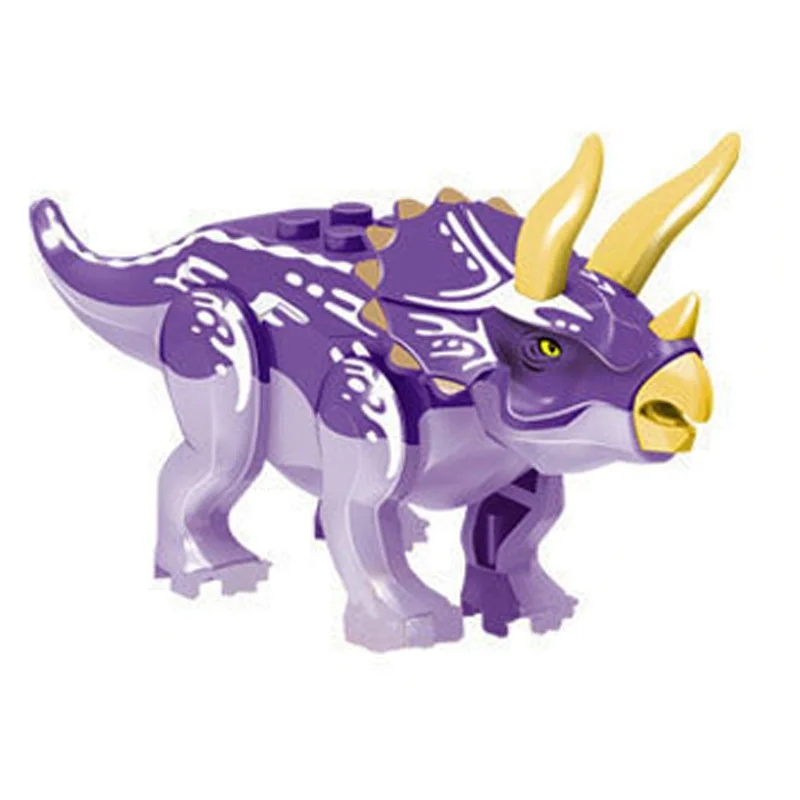 Purple Одиночная мир Юрского периода 2 фигуры динозавров строительные наборы детские игрушки, строительные блоки техника - Цвет: Purple
