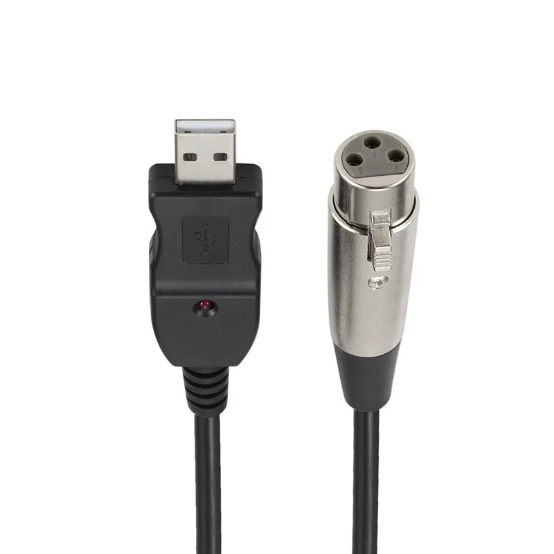 XLR мама к USB папа 3 м 9 футов черный кабель Шнур адаптер микрофон Ссылка Новый 2015