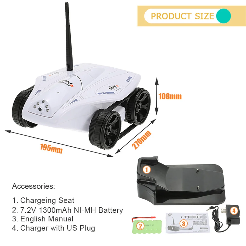 Интеллектуальный WIFI FPV i шпионский Танк фотоаппарат диагональю 777 325 WiFi