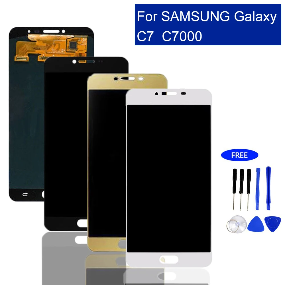Супер Amoled Lcd Замена для Samsung Galaxy C7 C7000 Oled ЖК дисплей кодирующий преобразователь
