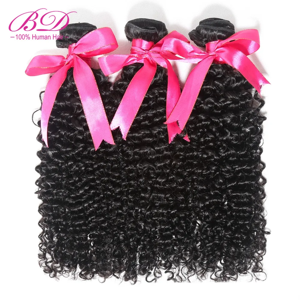 

BD HAIR Кудрявые Волнистые человеческие волосы 3 пряди Реми человеческие волосы пучки бразильские волосы естественного цвета Бесплатная дост...