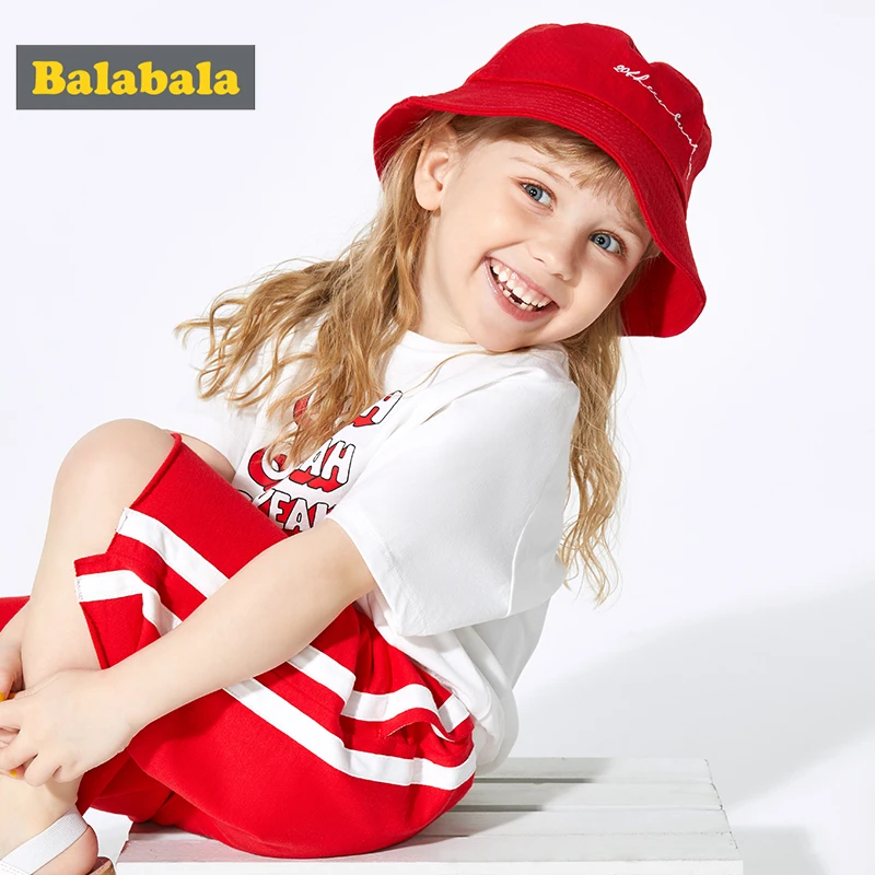 Balabala/детская одежда Модная для малышей Костюмы девочек Повседневная летняя