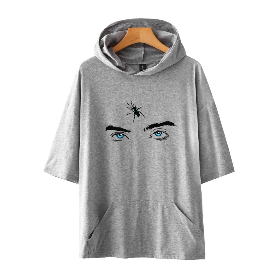FADUN Tommee Billie Eilish Мужская/женская футболка с капюшоном, одноцветные футболки, летние модные футболки с коротким рукавом, стильный топ с капюшоном, 4XL