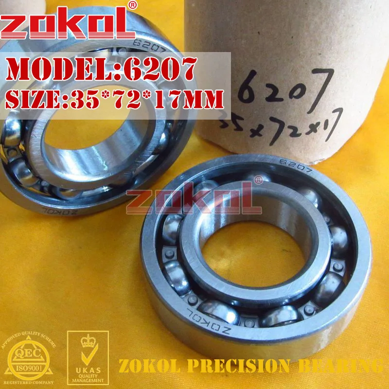 ZOKOL подшипник 207 6207 глубокий шаровой 35*72*17 мм|bearing 6207|bearing bearingbearing groove |