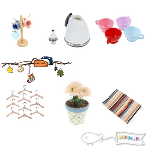 Миниатюрный чайникковрикподставка для гостиной, набор мебели для маленького детского кукольного домика, домашний декор, детская игрушка, кукольный домик, игрушки, подарок