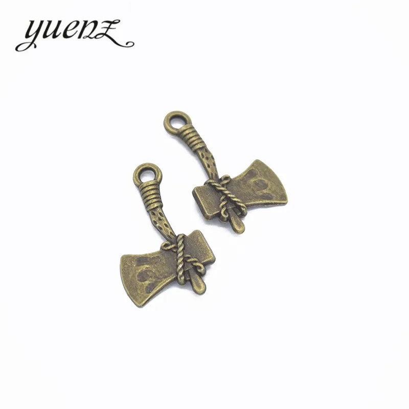 YuenZ 10pcs Bronze Tibetan Silver Plated ax Charms Pendant Jewelry Making Accessories DIY Crafts 28*17mm J213 | Украшения и
