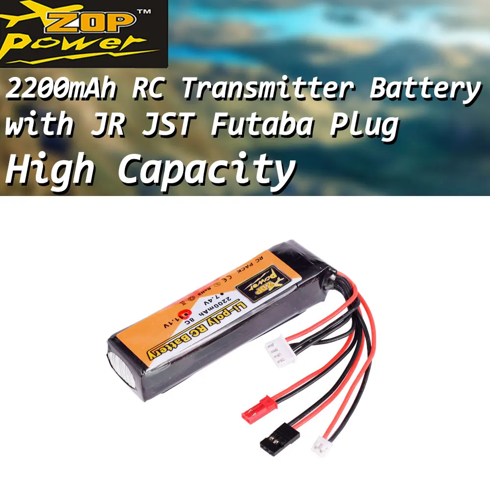 ZOP Power 11 1 В 2200 мАч 8C 3S Lipo батарея JST JR штекер Futaba Перезаряжаемый для