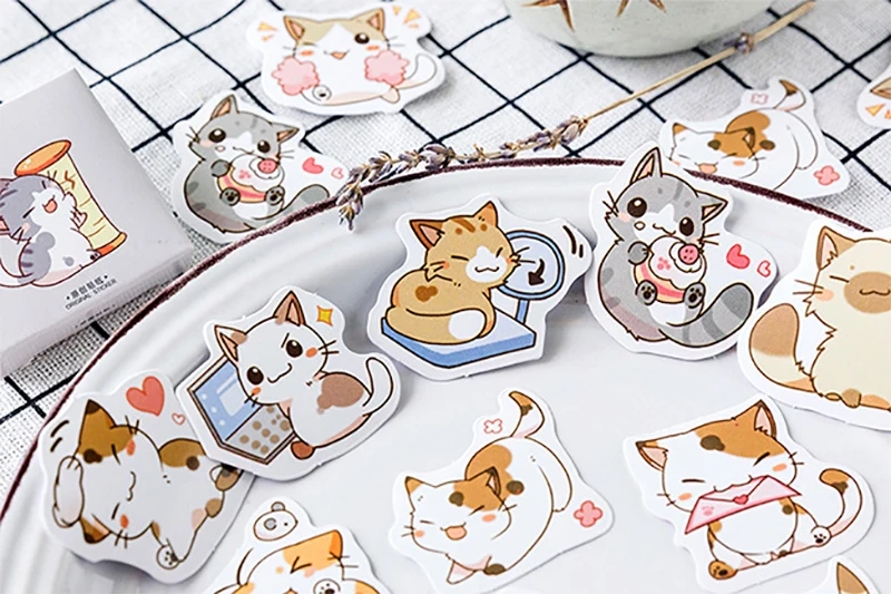 45 простыни/комплект милые животные кошка стикеры DIY Скрапбукинг этикетка школьные канцелярские принадлежности, милый, каваи мультфильм ремесленные украшения s