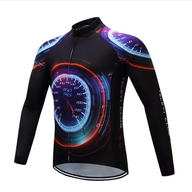 only jersey Зимняя Теплая Флисовая одежда для велоспорта, Мужская теплая футболка с длинным рукавом, комплект одежды для горного велосипеда, спортивный костюм - Цвет: only jersey