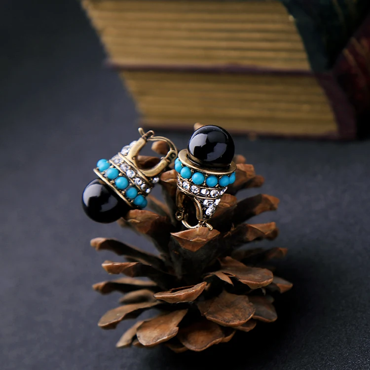 Fashion fashion accessories vintage royal wind diamond beads pendant women's earrings | Украшения и аксессуары