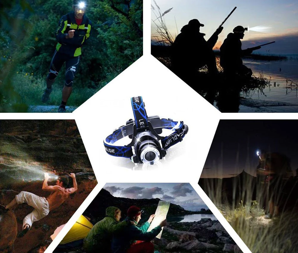 Jeanight LED фара CREE L2 светодиодные фары Перезаряжаемые Факел Увеличить 18650 Фары для