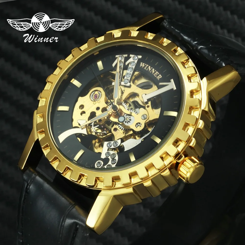 Часы наручные WINNER Мужские механические брендовые роскошные классические со