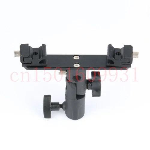 

Flash Bracket 2 hotshoes umbrella holder Swivel Light Stand Bracket (all metal) for speedlight