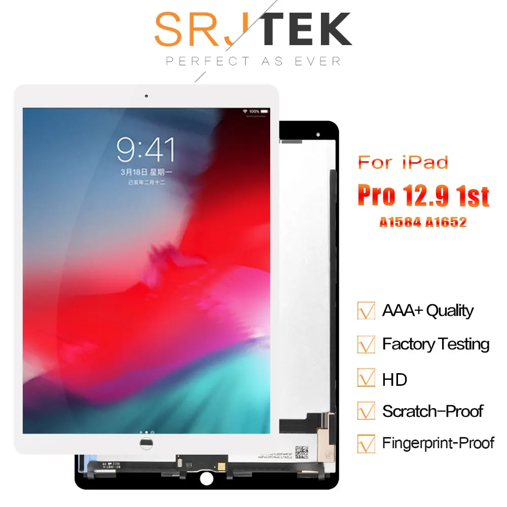 

ЖК-дисплей для iPad Pro 12,9, 1-й экран, сенсорный дигитайзер, Матрица для iPad Pro 12,9, 1, 2015, сборка сенсорного ЖК-экрана + плата A1584, A1652