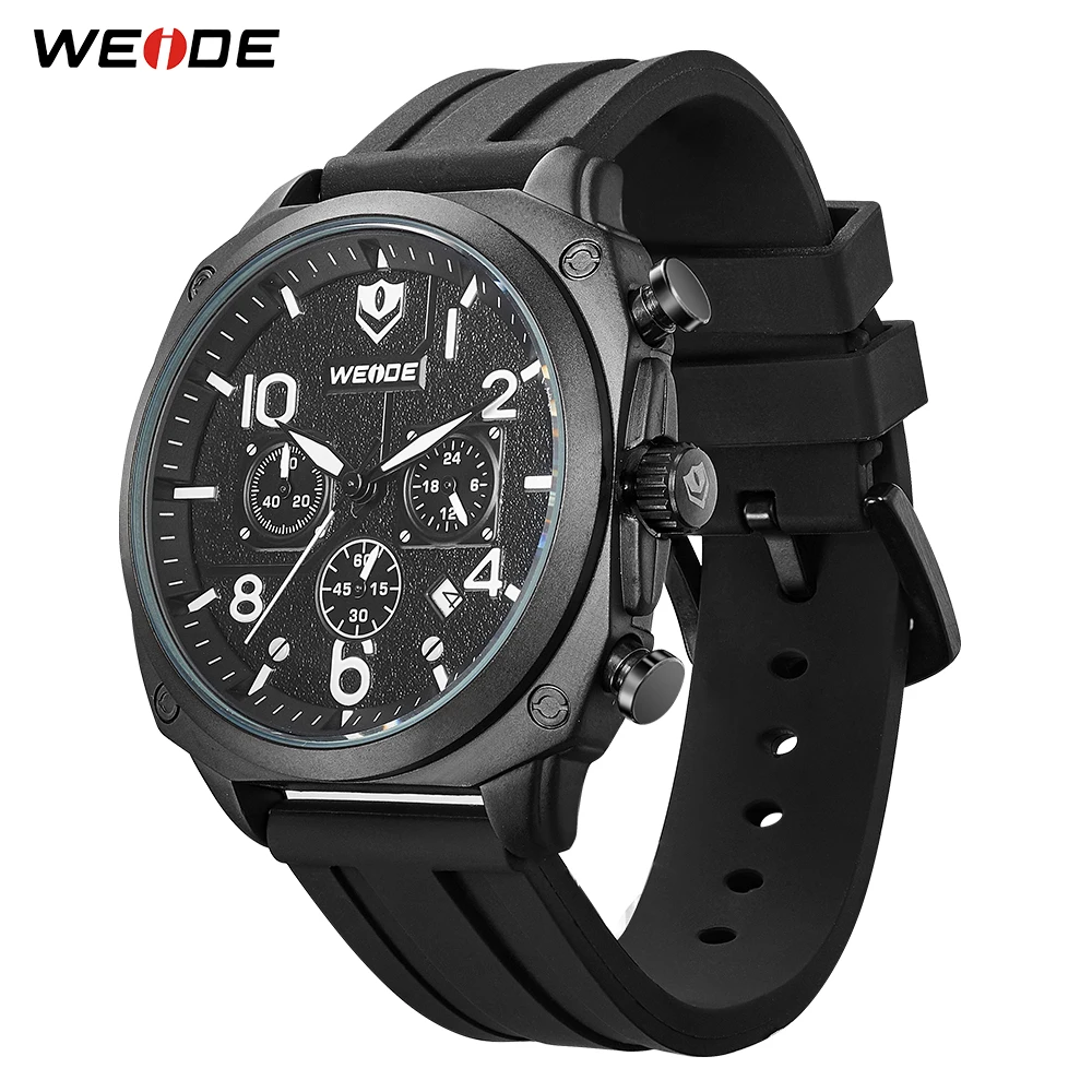 WEIDE мужской черный силиконовый ремень кварцевые Move Мужские t модные повседневные