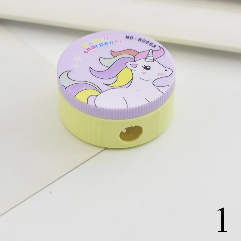 1 Милая точилка для карандашей с одним отверстием, Kawaii флеш-накопитель в виде единорога, точилки для девочек, подарки, школьные принадлежности, корейские канцелярские принадлежности - Цвет: 1