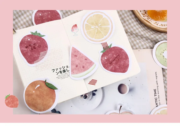 Kawaii фрукты история серии липкий блокнот для заметок дневник стационарные хлопья скрапбукинга декоративные милые скандинавском стиле N Times липкий