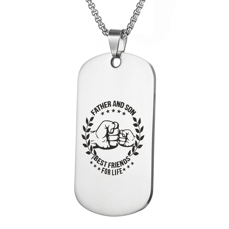 

4 Size Chains Stainless Steel To My Son/Daughter Tag Pendant Necklace For Women Men Wholesale Family Love Jewelry Gift